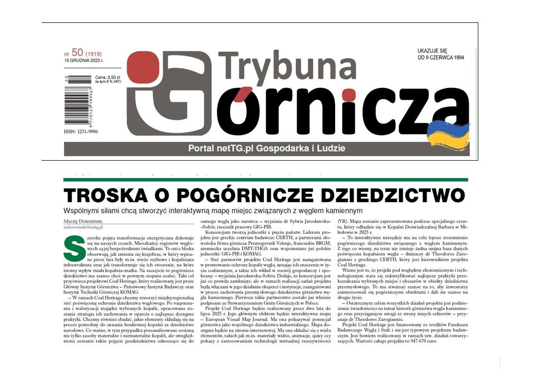 CoalHeritage Project on Polish media!